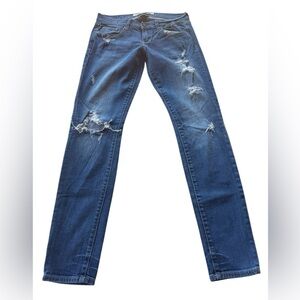 Abercrombie & Fitch . Blue Skinny Jeans Distressed Denim